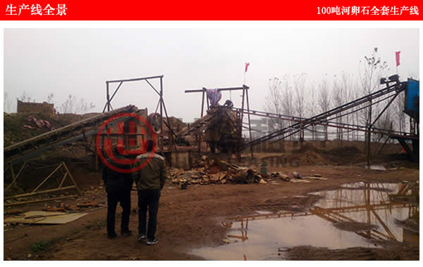 100噸河卵石生產(chǎn)線全景
