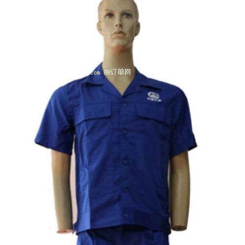 中鐵股份夏季藍(lán)色工作服 夏季短袖工作服 企業(yè)工作服