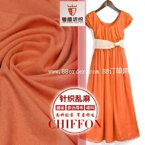 針織亂麻雪紡 彈力亂麻四面彈 女裝秋夏布料 高捻絲亂麻雪紡