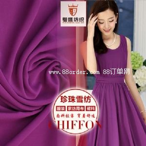 75D珍珠雪紡 高捻雪紡珠 圍巾垂感紗雪紡 女裝服裝面料批發(fā)